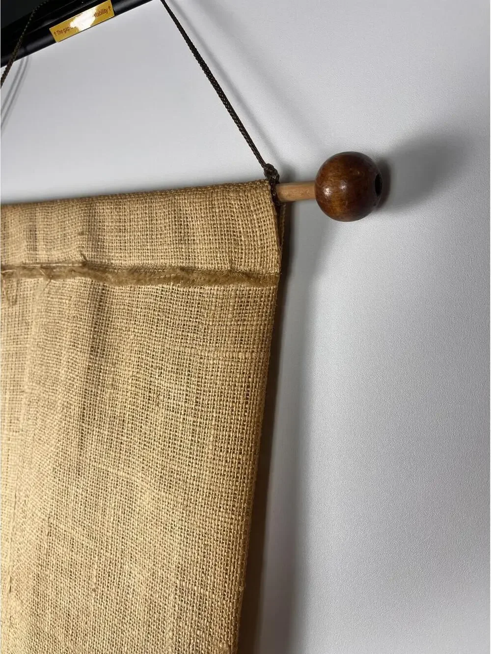 Vintage 1970s Owl Burlap Wall Hanging Handmade Boho Fiber Art Textile Decor